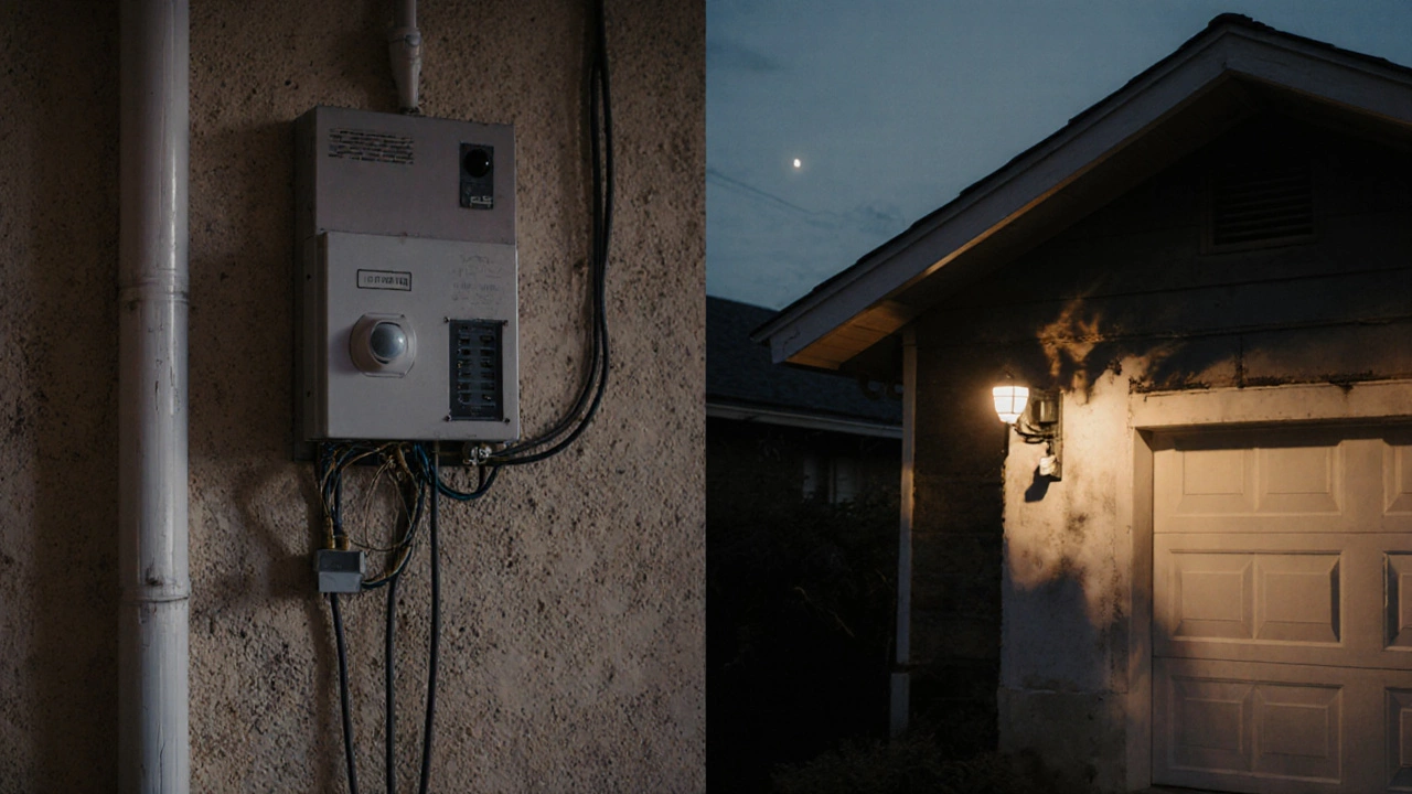 Hybrid alarm system combining old wired sensors and new wireless devices in a home.