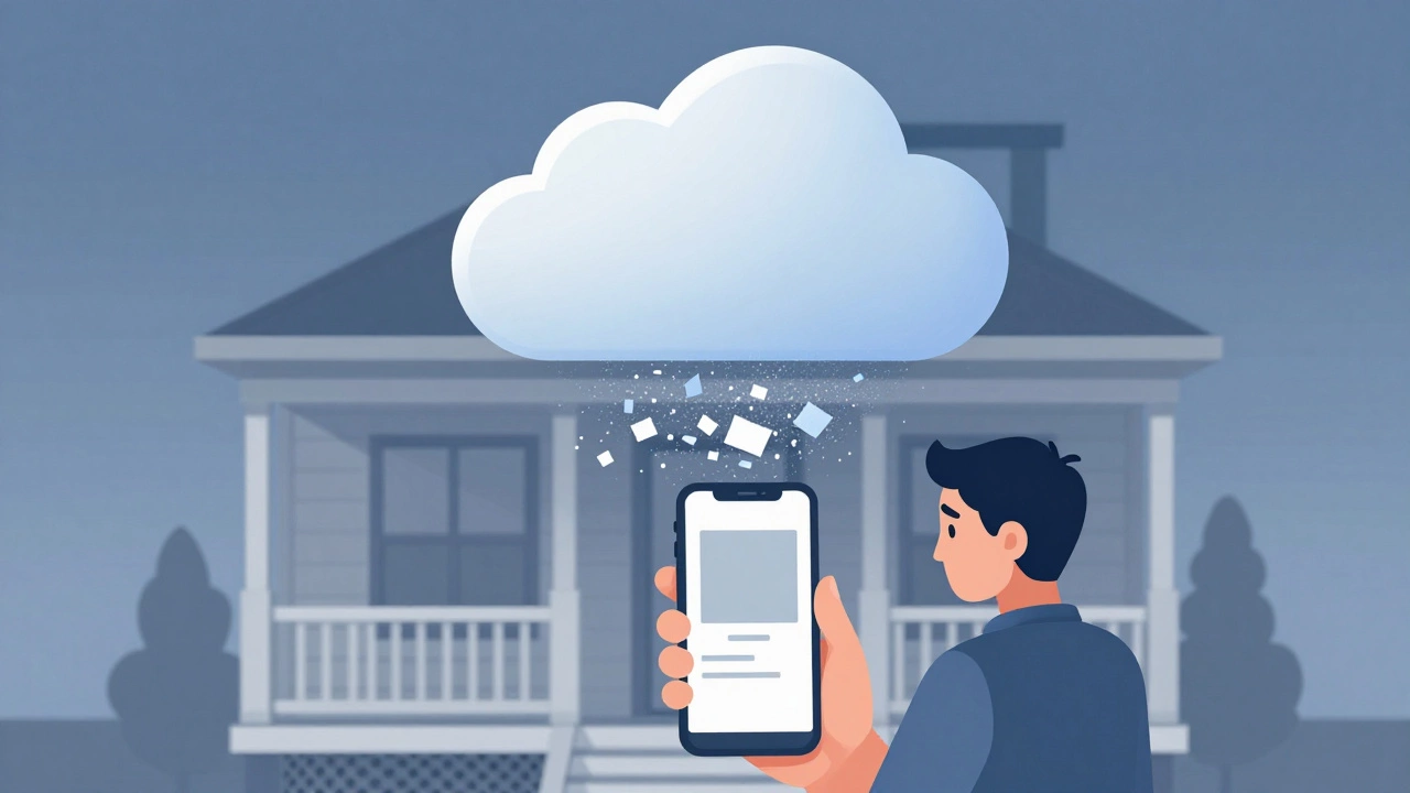 Illustration of video footage disappearing from cloud storage