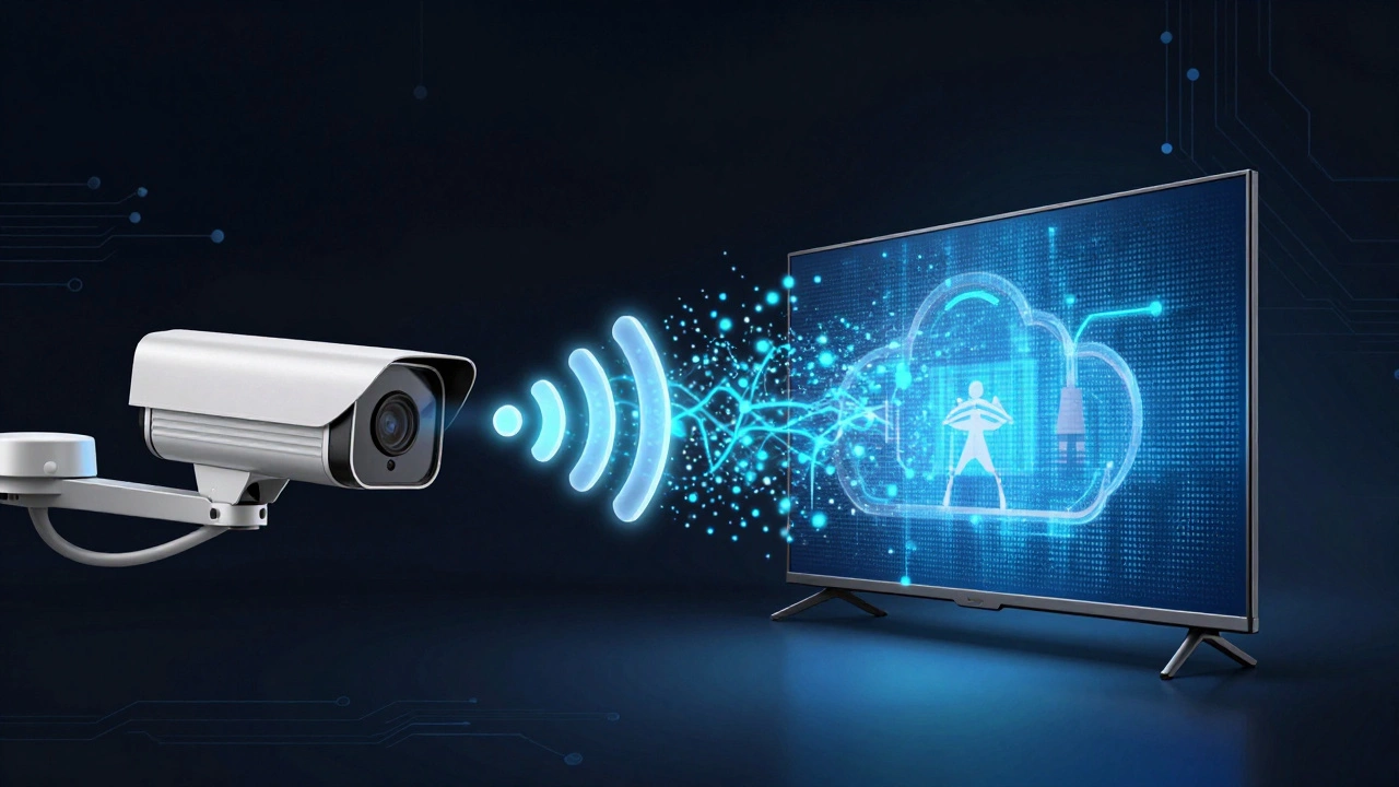 IP camera streaming video data to smart TV via Wi-Fi