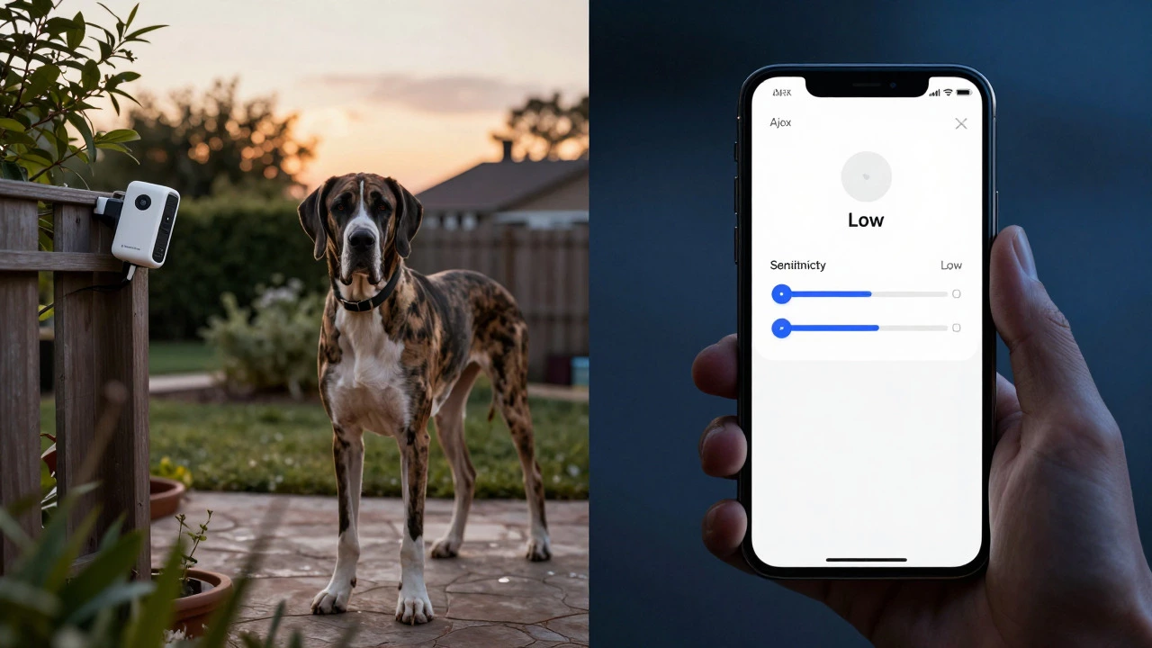 Large dog ignored by outdoor sensor and app sensitivity settings on phone