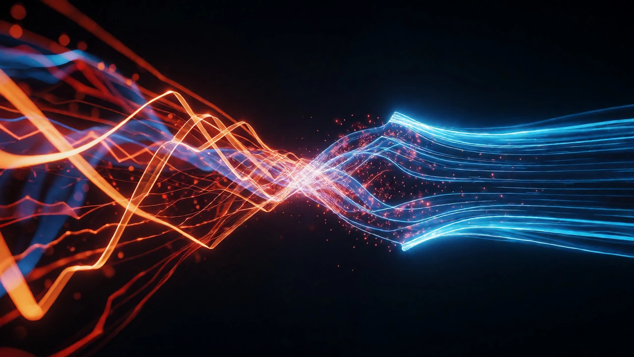 Abstract visualization of RF interference between signals
